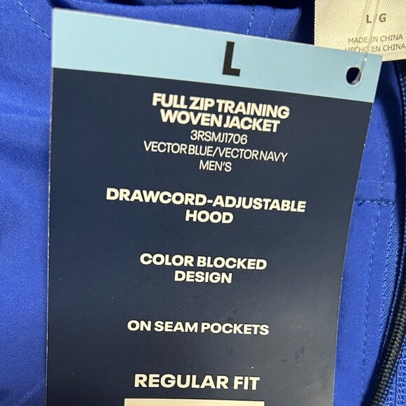 NWT Reebok Full Zip Color Block Windbreaker Jacket Men's L - Picture 7 of 8